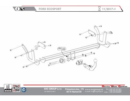 Tažné zařízení Ford Ecosport 04/2012->03/2016