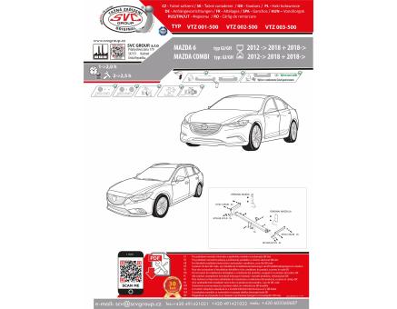 Tažné zařízení Mazda 6 06/2013->12/2018, Sedan