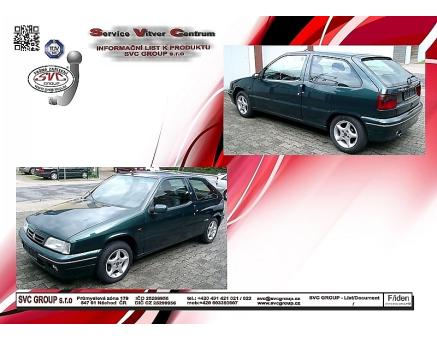 Tažné zařízení Citroën ZX 01/1991->12/1999, Hatchback