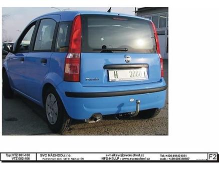 Tažné zařízení Fiat Panda 09/2003->12/2012, NE  4x4