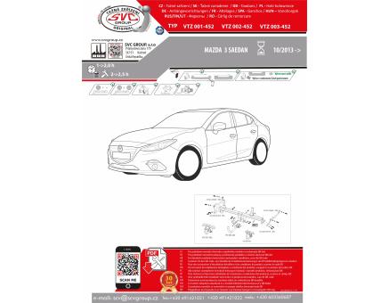 Tažné zařízení Mazda 3 08/2013->12/2019, Sedan