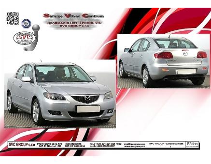 Tažné zařízení Mazda 3 2003->07/2009, Sedan