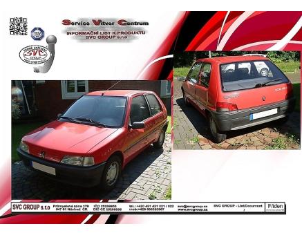 Tažné zařízení Peugeot 106 01/1991->04/1996, Hatchback