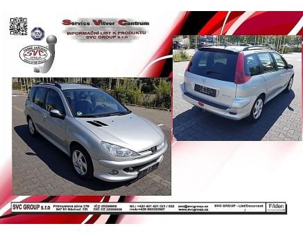 Tažné zařízení Peugeot 206 07/2002->02/2007, Kombi