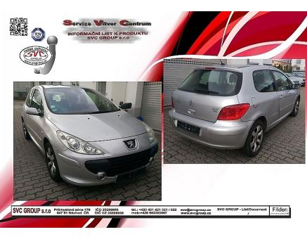 Tažné zařízení Peugeot 307 03/2005->04/2008, Hatchback