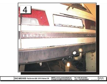 Tažné zařízení Peugeot 405 1988->11/1996, Kombi