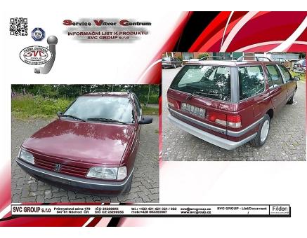 Tažné zařízení Peugeot 405 1988->11/1996, Kombi