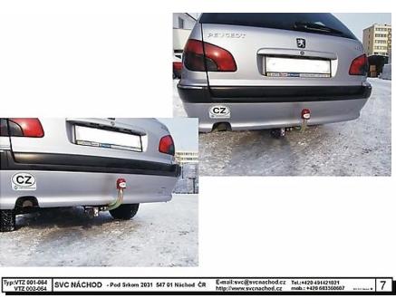 Tažné zařízení Peugeot 406 1996->2004, Kombi