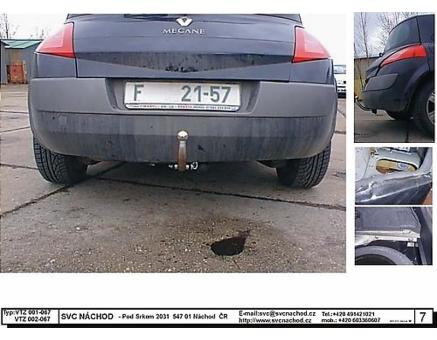 Tažné zařízení Renault Megane 09/2002->12/2009, Hatchback