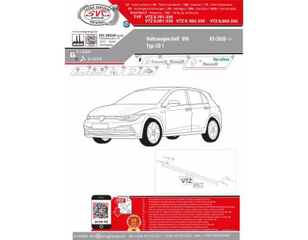 Tažné zařízení VOLKSWAGEN Golf 11/2019->, Hatchback