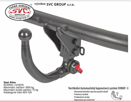 Tažné zařízení Seat Altea 03/2004->12/2016