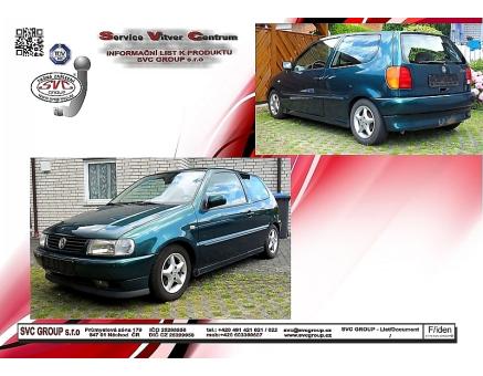 Tažné zařízení VOLKSWAGEN Polo 10/1994->08/1999, Hatchback