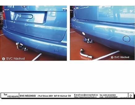 Tažné zařízení VOLKSWAGEN Touran 01/2003->09/2015, včetně Cross