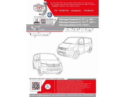 Tažné zařízení VOLKSWAGEN Transporter T5 11/2009->06/2015, Van / Multivan / Caravelle