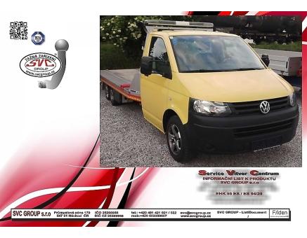 Tažné zařízení VOLKSWAGEN Transporter T5 04/2003->10/2009, Podvozek/Pick-up/Valník