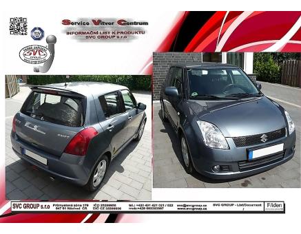 Tažné zařízení Suzuki Swift 05/2005->10/2010, Hatchback