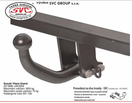 Tažné zařízení Suzuki Vitara Grand 03/1998->08/2009, 5 Dveřové provedení