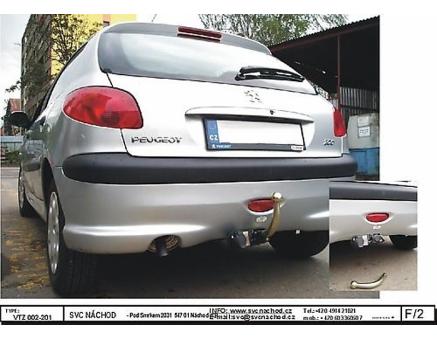 Tažné zařízení Peugeot 206 03/2003->06/2013, Hatchback