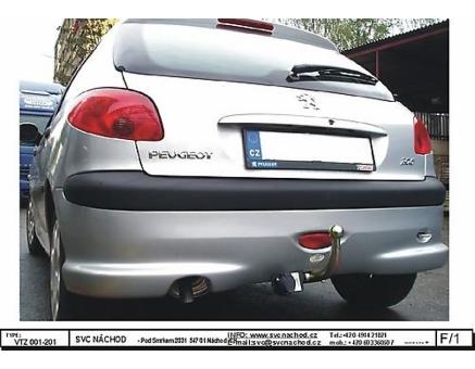 Tažné zařízení Peugeot 206 03/2003->06/2013, Hatchback