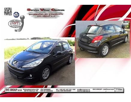 Tažné zařízení Peugeot 207 02/2006->12/2015, Hatchback