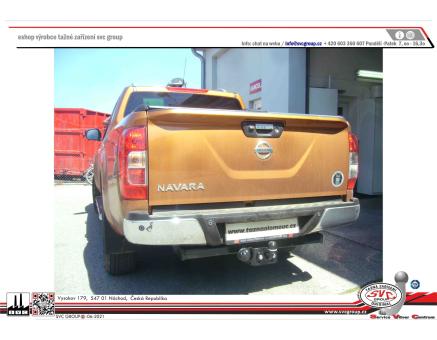 Tažné zařízení Nissan NP300 Navara 05/2005->10/2015, Bez trubkové ochrany pod nárazníkem