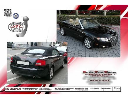 Tažné zařízení Audi A4 04/2002->12/2005, Kabriolet