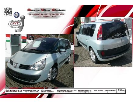 Tažné zařízení Renault Espace 11/2002->2/2020, Typ IV
