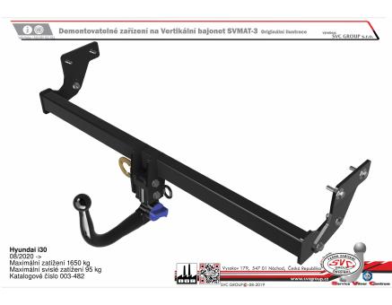 Tažné zařízení Hyundai i30 08/2020->, Hatchback