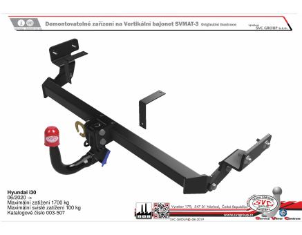 Tažné zařízení Hyundai i30 06/2020->, Kombi
