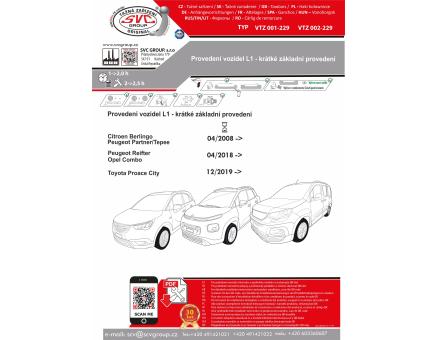 Tažné zařízení Peugeot Partner 06/2015->10/2018, Standardní L1