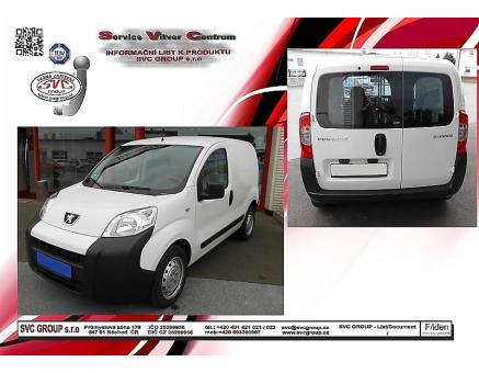 Tažné zařízení Peugeot Bipper 01/2008->