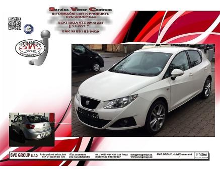 Tažné zařízení Seat Ibiza 03/2008->11/2016, Hatchback