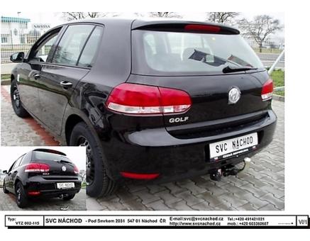 Tažné zařízení VOLKSWAGEN Golf 12/2008->11/2012, Hatchback