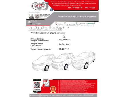 Tažné zařízení Peugeot Partner 06/2015->10/2018, Prodloužené L2 / Long