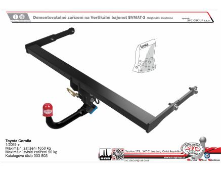 Tažné zařízení Toyota Corolla 01/2019->, Hatchback