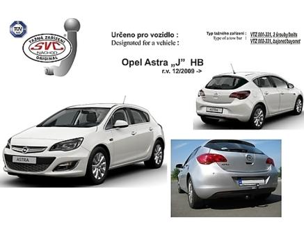 Tažné zařízení Opel Astra 12/2009->9/2015, J - Hatchback
