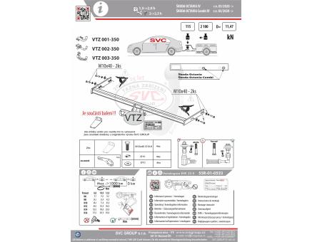 Tažné zařízení Škoda Octavia 03/2020->, Liftback