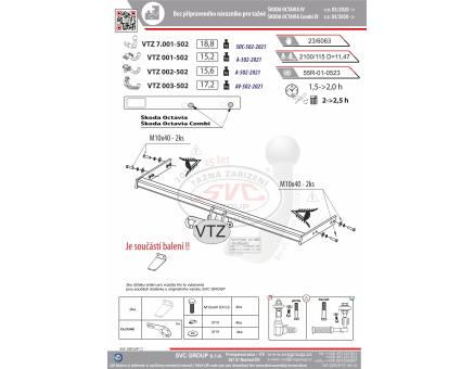 Tažné zařízení Škoda Octavia 03/2020->, Combi