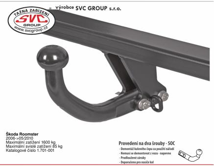Tažné zařízení Škoda Roomster 2006->05/2010