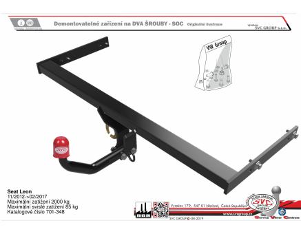 Tažné zařízení Seat Leon 11/2012->02/2017, Hatchback