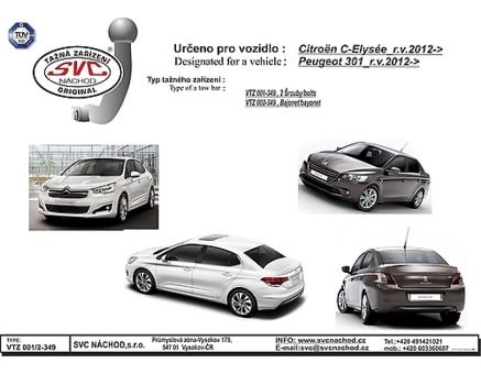 Tažné zařízení Citroën C Elysée 11/2012->