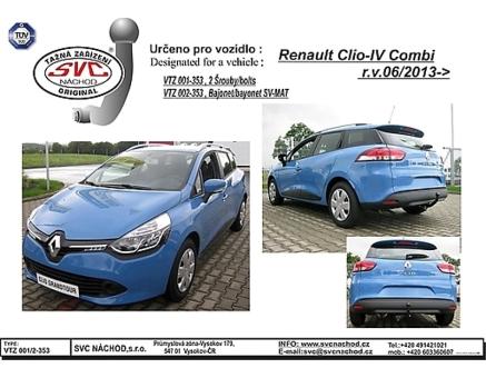 Tažné zařízení Renault Clio 5/2013->, Kombi