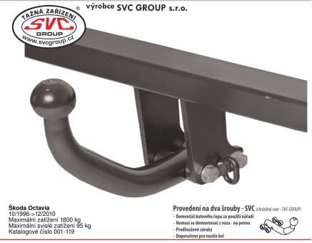 Tažné zařízení Škoda Octavia 10/1996->12/2010, Liftback