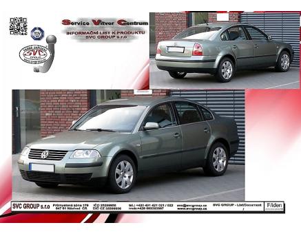 Tažné zařízení VOLKSWAGEN Passat 08/1996->10/2000, Sedan