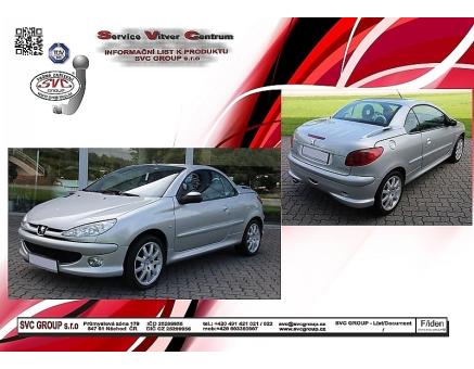 Tažné zařízení Peugeot 206 03/2003->02/2007, CC - Kabriolet