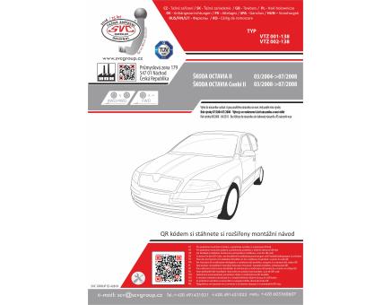 Tažné zařízení Škoda Octavia 06/2004->06/2008, Liftback