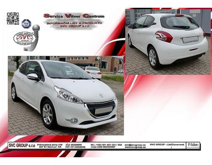 Tažné zařízení Peugeot 208 03/2012->08/2019, Hatchback