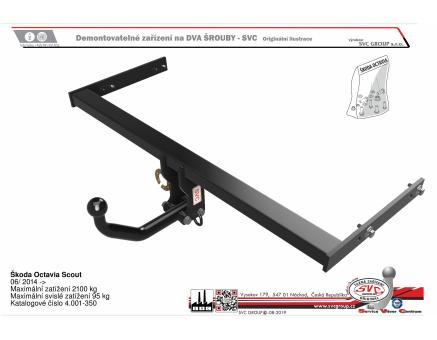 Tažné zařízení Škoda Octavia Scout 06/2014->05/2020