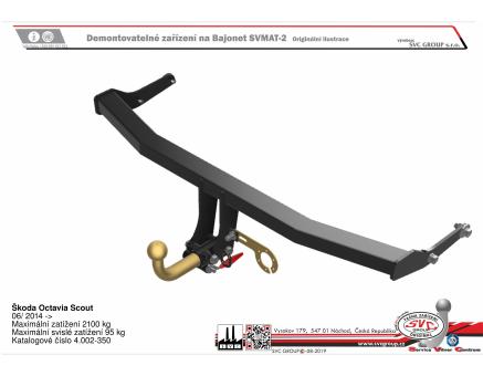 Tažné zařízení Škoda Octavia Scout 06/2014->05/2020