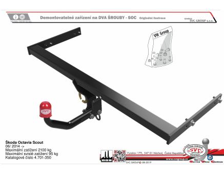 Tažné zařízení Škoda Octavia Scout 06/2014->05/2020